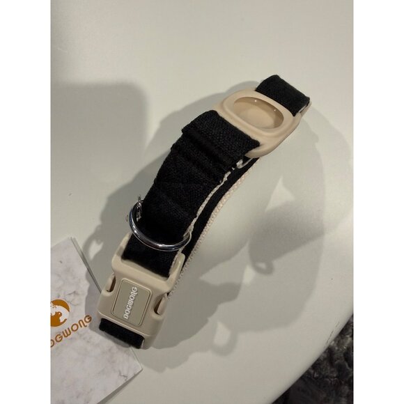 DOGWONG Cotton Hemp Dog Collar, Heavy-Duty Black Dog Collar Adjustable Soft Natu - Picture 4 of 4